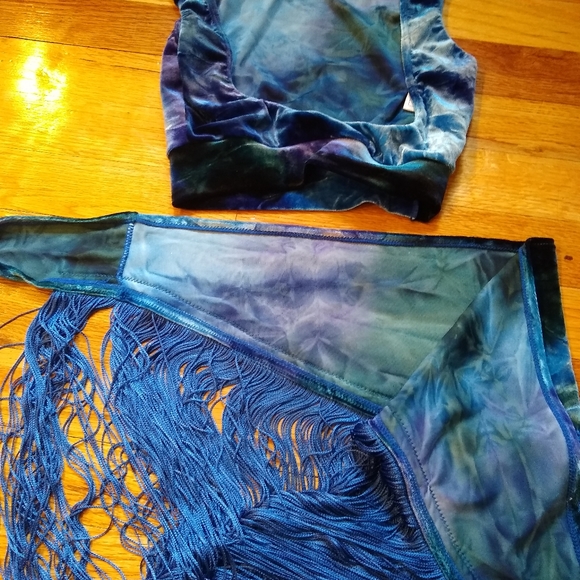 Tie dye velvet bellydance set - Picture 3 of 10